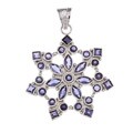 Silvertone Blue Iolite Snowflake Pendant (India)