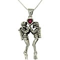 Peter Stone Collection Sterling Silver Sea Life Scuba Divers Heart Necklace