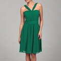 Nine West Women's Ultra Green Gathered Dress
