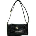 Ronella Lucci Vecceli Crocodile Embossed Black Crossbody