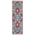 Flatweave Reversible Sedona Blue Wool Rug (2'6 x 8')