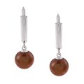 DaVonna Sterling Silver Chocolate Cultured Pearl Earrings (8-9 mm)