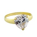 10k Yellow Gold Heart-cut Clear Cubic Zirconia Solitaire Ring
