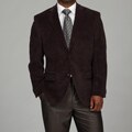 Sean John Men's Burgundy Mini Cord Single-breasted Sport Coat