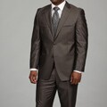 Sean John Men's Brown Plain 2-button Suit