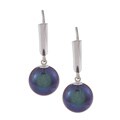 DaVonna Sterling Silver Black Cultured Pearl Earrings (9-10 mm)