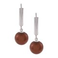 DaVonna Sterling Silver Chocolate Cultured Pearl Earrings (9-10 mm)