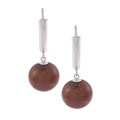 DaVonna Sterling Silver Chocolate Cultured Pearl Earrings (10-11 mm)