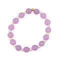 Junior Jewels 14k Gold FW Pearl and Purple Crystal Baby Bracelet (6 mm)