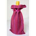 Fuchsia Stripe Wine Bottle Sleeve (Guatemala)