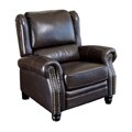Sierra Dark Brown Pushback Italian Leather Recliner