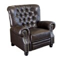 Embassy Dark Brown Pushback Leather Recliner