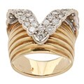 18k Yellow Gold 1 1/3ct TDW Diamond 1950's Estate Ring (I-J, SI1-SI2)