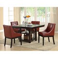 Burgundy Leather-like Side Chairs (Set of 2)