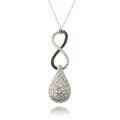 Fusion Silver Overlay Diamond Accent Infinity Neklace