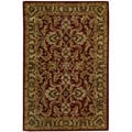 Hand-tufted Caspian Burgundy Wool Rug (5' x 8')