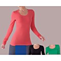 Illusion Long-sleeve Cotton Scoop-neck T-Shirt