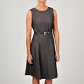 Sharagano Women's Plum Faux Denim Belted Dress