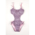 Azul Swimwear Girl's Purple Leopard Monokini