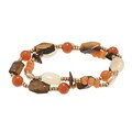 Alexa Starr Two-row Tiger's Eye, Carnelian and Yellow Jade Bracelet