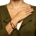 Alexa Starr Two-row Tiger's Eye, Carnelian and Yellow Jade Bracelet