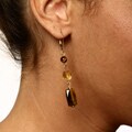 Alexa Starr Goldtone Tiger's Eye Linear Drop Earrings