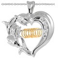 Wish Ring Sterling Silver Cubic Zirconia Flower Heart Necklace