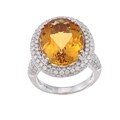 18k White Gold Citrine and 1 3/8ct TDW Diamond Ring (H-I, SI1-SI2)