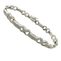 Fusion Silver Overlay Diamond Accent 'X' Link Bracelet