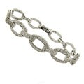 Finesque Silver Overlay 1/4ct TDW Diamond Oval Link Bracelet (I-J, I2-I3)