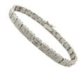 Fusion Silver Overlay Diamond Accent Square Tennis Bracelet