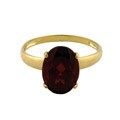 10k Yellow Gold Oval-cut Garnet Solitaire Ring