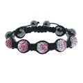 Eternally Haute Pink/ White Crystal and Hematite Macrame Bracelet