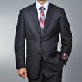 Giorgio Fiorelli Men's Black Herringbone 2-button Suit