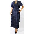 R & M Richards Women's 2-piece Navy Rosette Bolero Jacket Dress