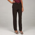 Ninety Women's Brown Belted Straight Leg Pants