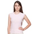 American Apparel Women's Light Pink Sheer Jersey Cotton Cap-sleeve Tee