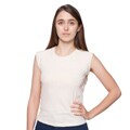 American Apparel Women's Creme Sheer Jersey Cotton Cap-sleeve Tee