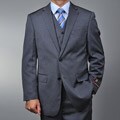 Giorgio Fiorelli Men's Grey Teakweave 2-button Vested Suit