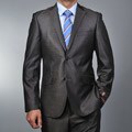 Giorgio Fiorelli Men's Slim Fit Metallic Grey-Brown 2-button Suit