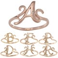 La Preciosa Rose Gold Over Sterling Silver Cubic Zirconia Initial Ring