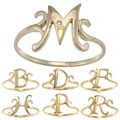 La Preciosa Gold over Sterling Silver Cubic Zirconia Initial Ring