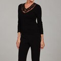 Bonnie & Bill Women's V-neck with Mesh Beaded Detail Sweater FINAL SALE