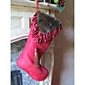 Christmas Noel Fur Velvet Stocking by Selections by Chaumont