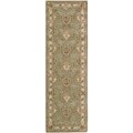 Hand-tufted Caspian Green Wool Rug (2'3 x 7'6)