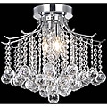 Crystal 3-light Chrome Chandelier Flush Mount