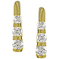 Gold over Sterling Silver Past, Present, and Future CZ Stud Earrings