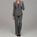 Tahari Women's Black/ White Two-button Pant Suit