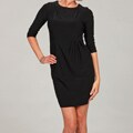 Tiana B Women's Black 3/4-sleeve Pleated Dress