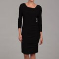 Tiana B Women's Black Cowl Neck Jersey Dress